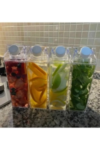 500ml Mika Süt Kutu Tasarımlı Su Kahve Içecek Şişesi | Cam Değildir | Kahve Ve Sunum Bardağı